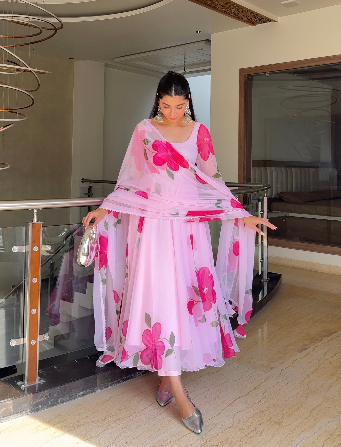 RANI HANDPAINTED PURE GEORGETTE SUIT SET