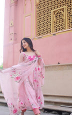 PEACHY BLUSH HANDPAINTED SUIT SET