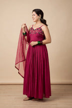 REHMAT CHANDERI EMBROIDERED SUIT SET