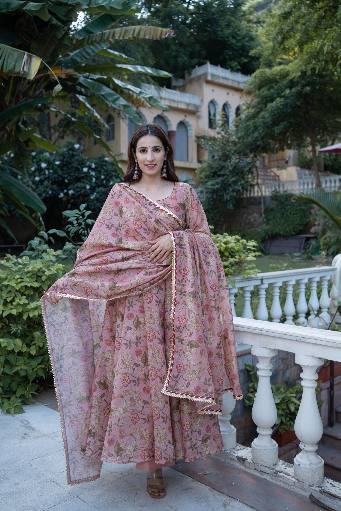 FLAMINGO CHANDERI SUIT SET