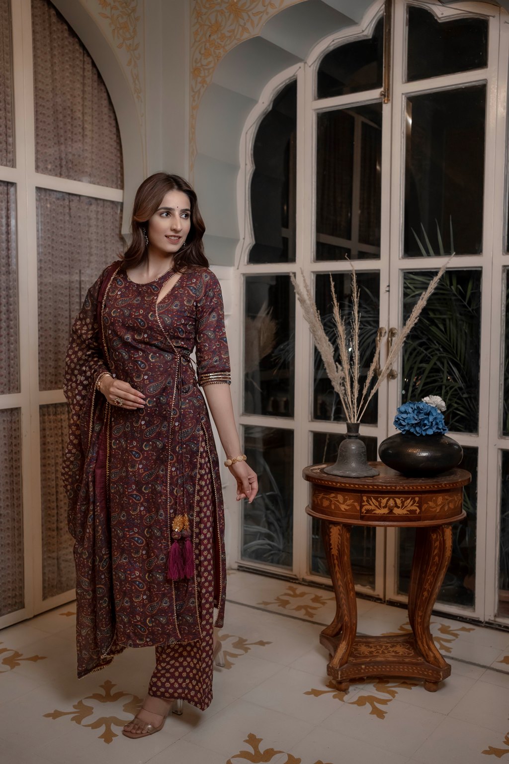 PLUM ANGRAKHA STRAIGHT COTTON SUIT SET