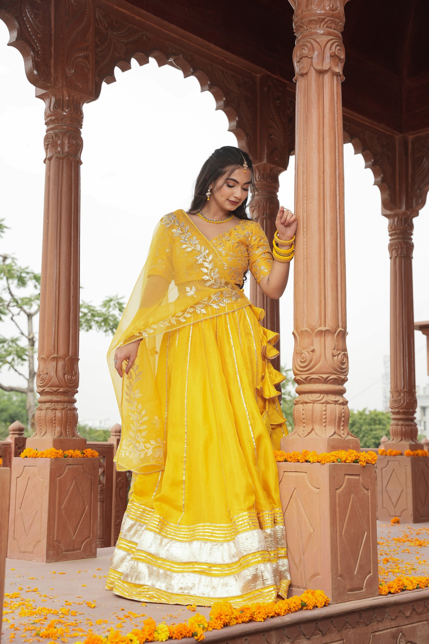 SHAGUN HALDI SILK LEHENGA SET