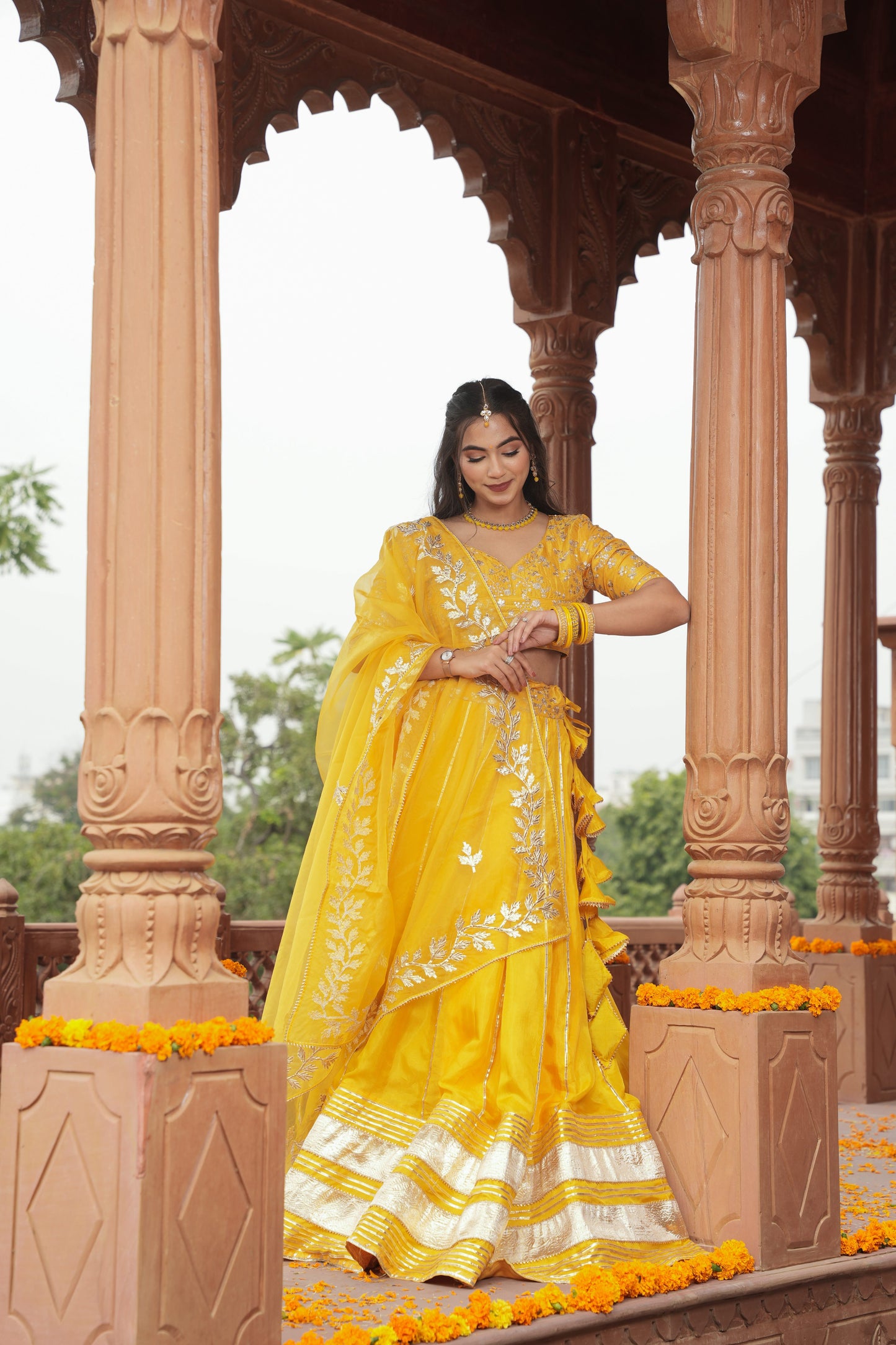 SHAGUN HALDI SILK LEHENGA SET