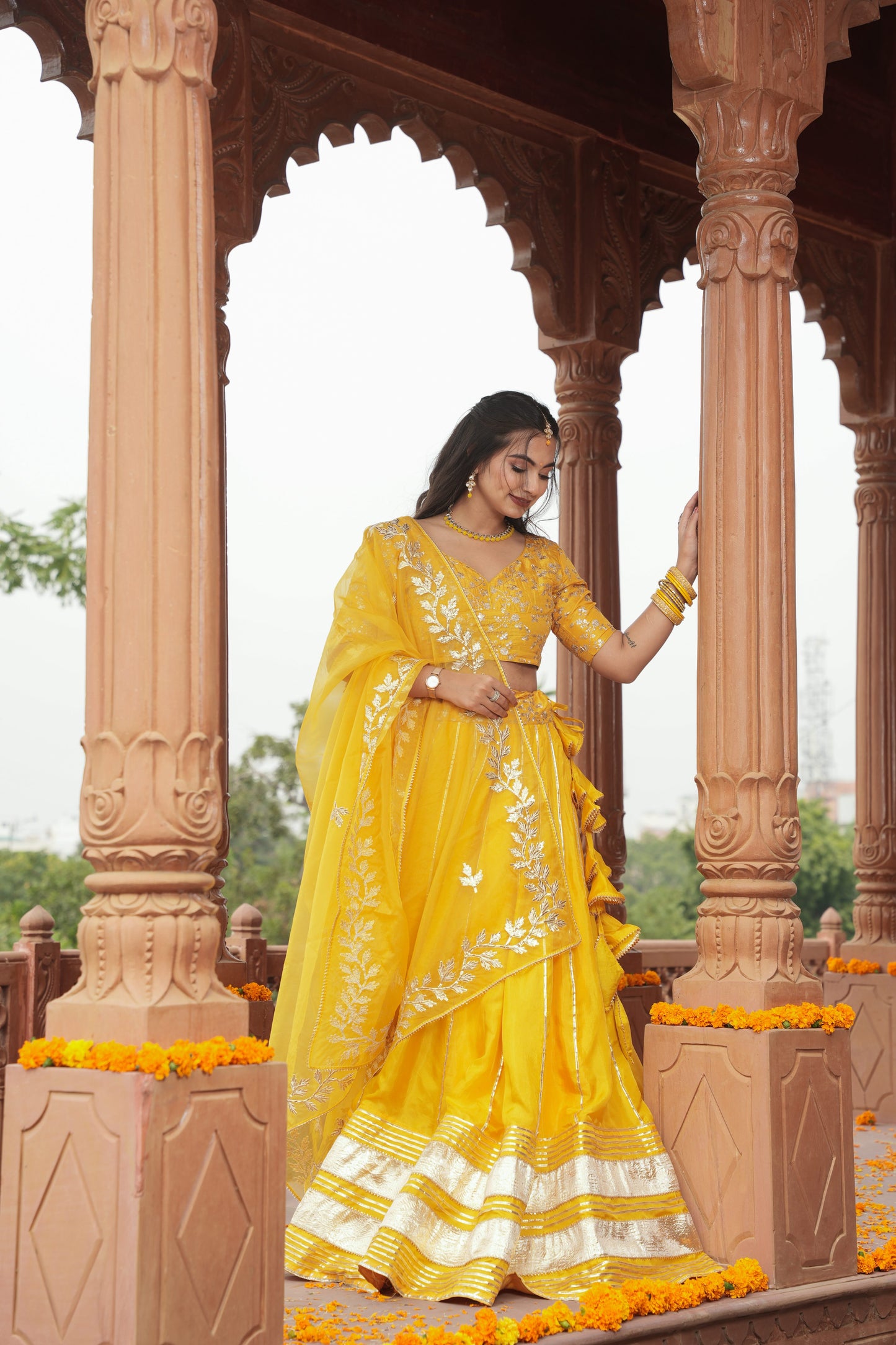 SHAGUN HALDI SILK LEHENGA SET