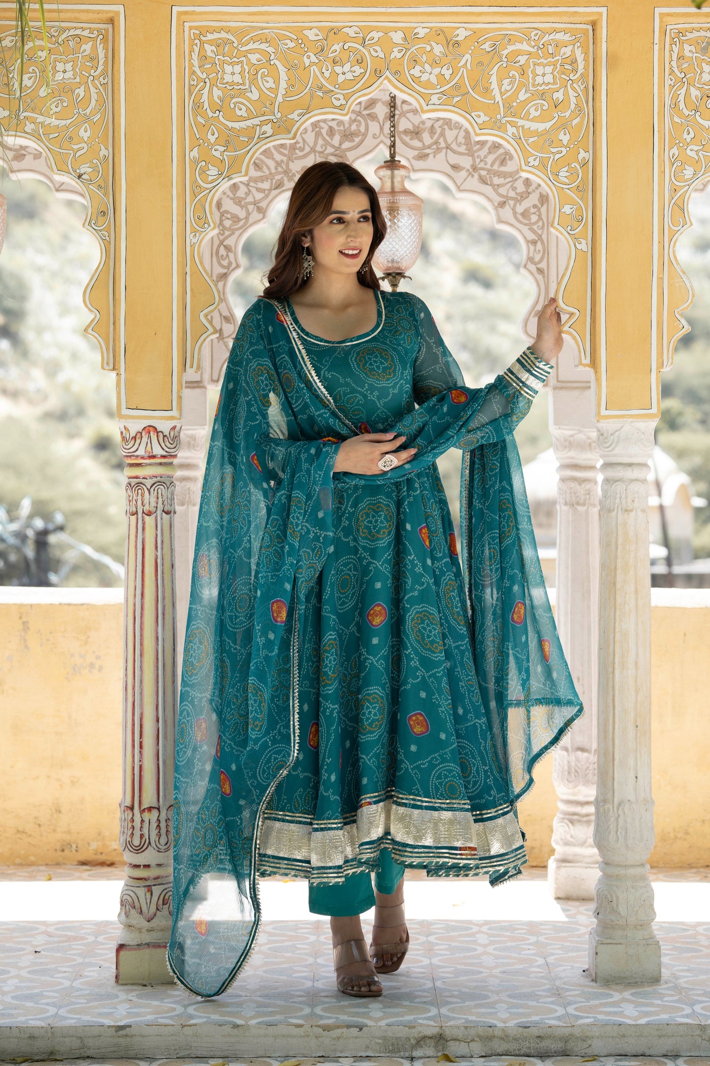 BANDHANI BLISS PURE CHIFFON SUIT SET