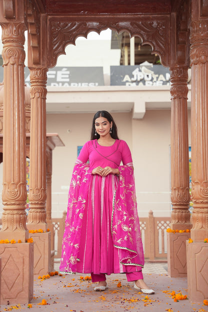 PINK ROBIN GOTA WORK SUIT SET