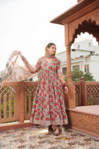 ROYAL BLUSH PURE HANDBLOCK COTTON SUIT SET