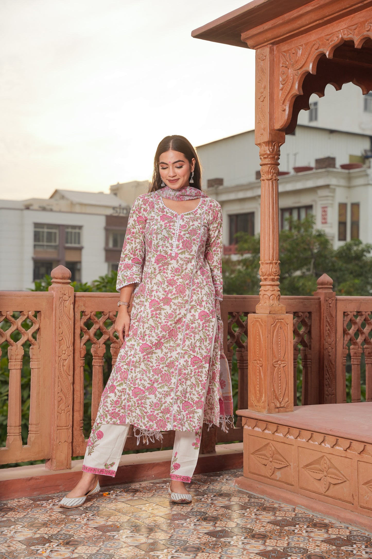 JASMINE HANDBLOCK COTTON SUIT SET