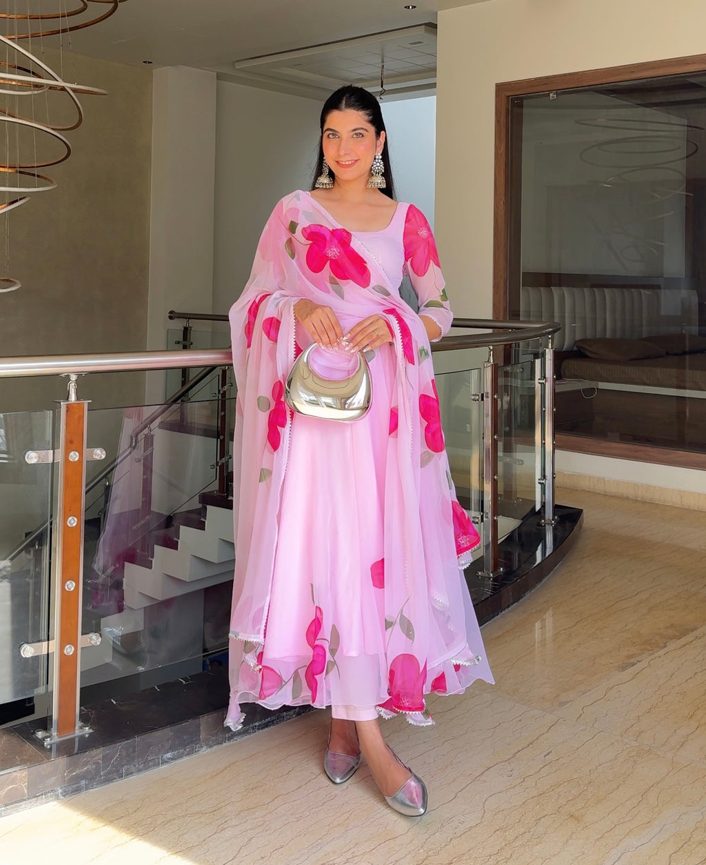 RANI HANDPAINTED PURE GEORGETTE SUIT SET