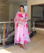 RANI HANDPAINTED PURE GEORGETTE SUIT SET