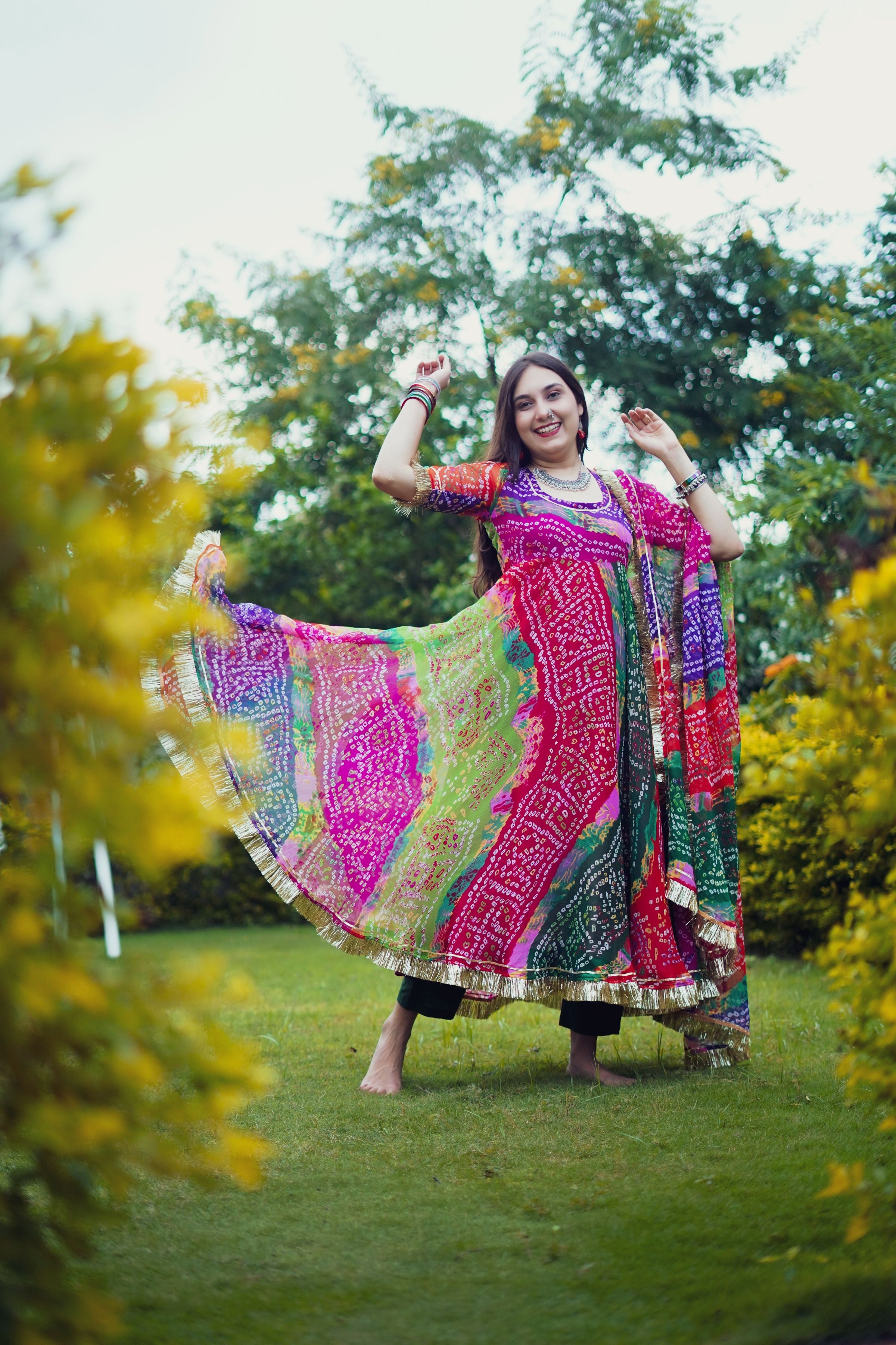 RAJASTHANI COLOR CLUSTER PURE CHIFFON SUIT SET