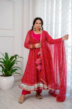 GULABO PURE CHIFFON BANDHANI SUIT SET