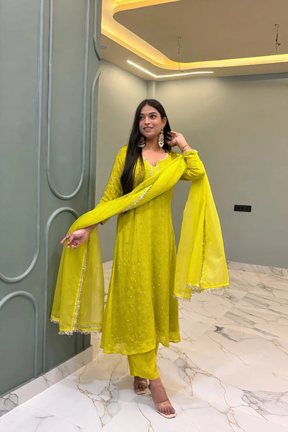 MALLIKA SEQUIN EMBROIDERY SUIT SET