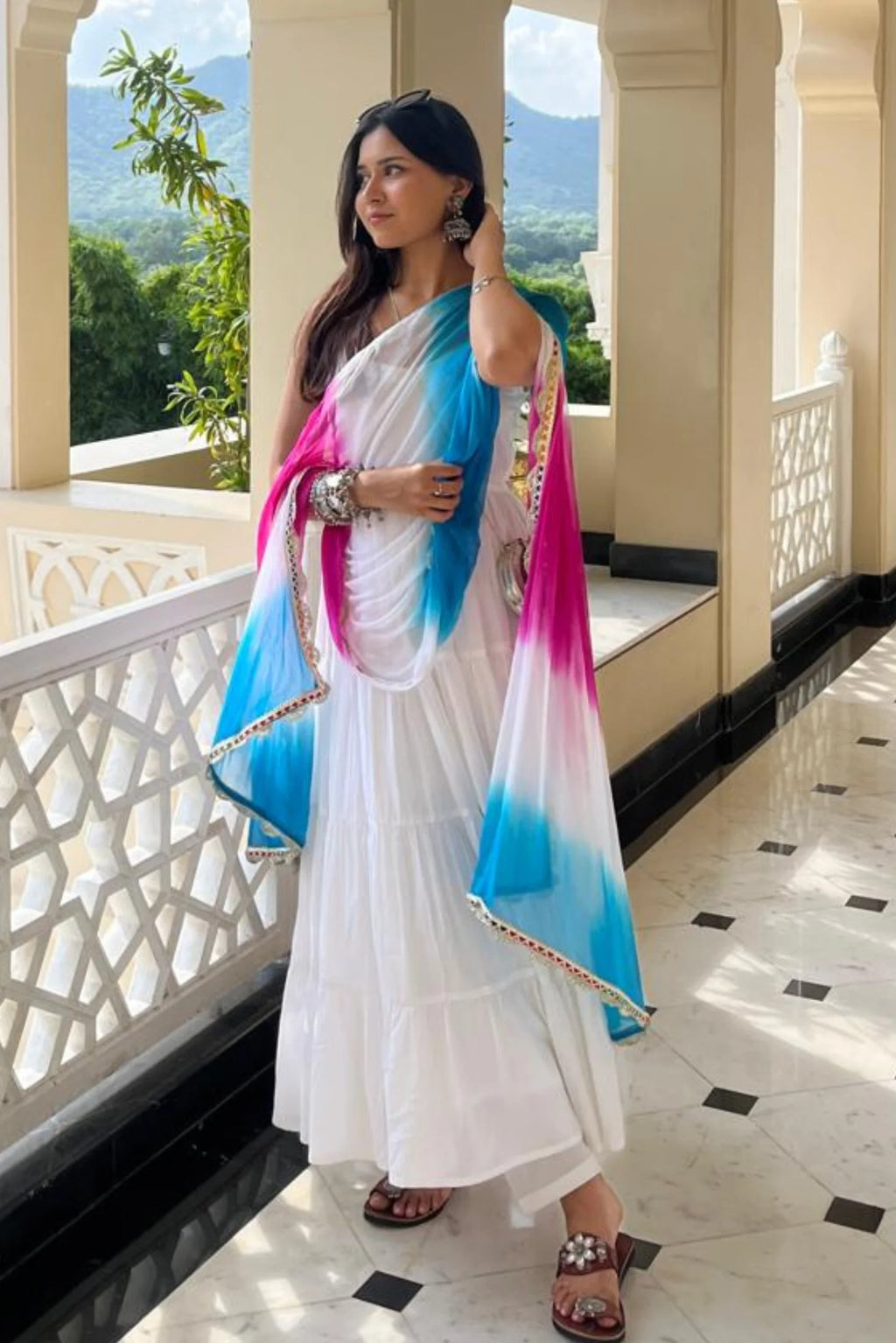 SNOWWHITE COTTON TIERED SUIT SET